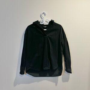 UNIQLO | Women's small Corduroy Skipper Collar Long sleeve Dark Green Top